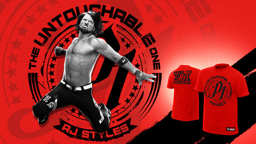 AJ Styles Untouchable Mens Red (T-shirt)