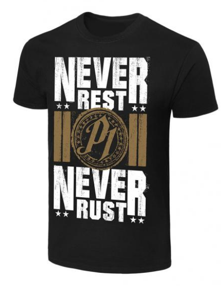 AJ Styles "Never Rest, Never Rust" Authentic T-Shirt (Black)