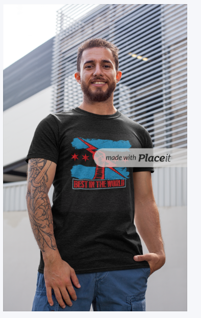CM Punk Best in The World 2025 famous Edition Digital Print T-Shirt (Black)