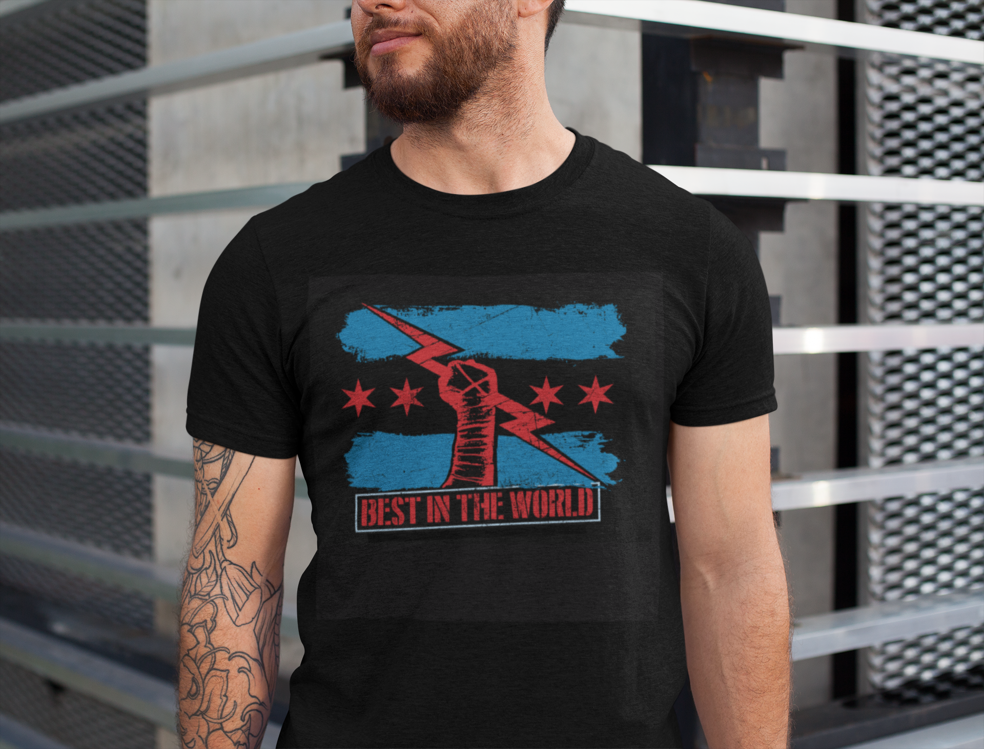 CM Punk Best in The World 2025 famous Edition Digital Print T-Shirt (Black)