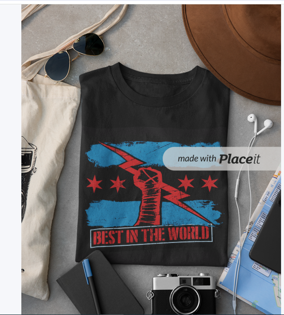 CM Punk Best in The World 2025 famous Edition Digital Print T-Shirt (Black)