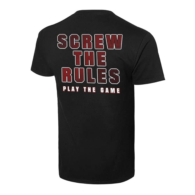 Triple H - Screw the Rules - Mens Retro WWE T-Shirt (Black)