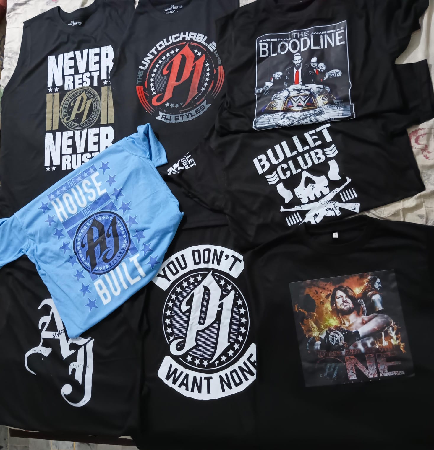 AJ Styles "Never Rest, Never Rust" Authentic T-Shirt (Black)
