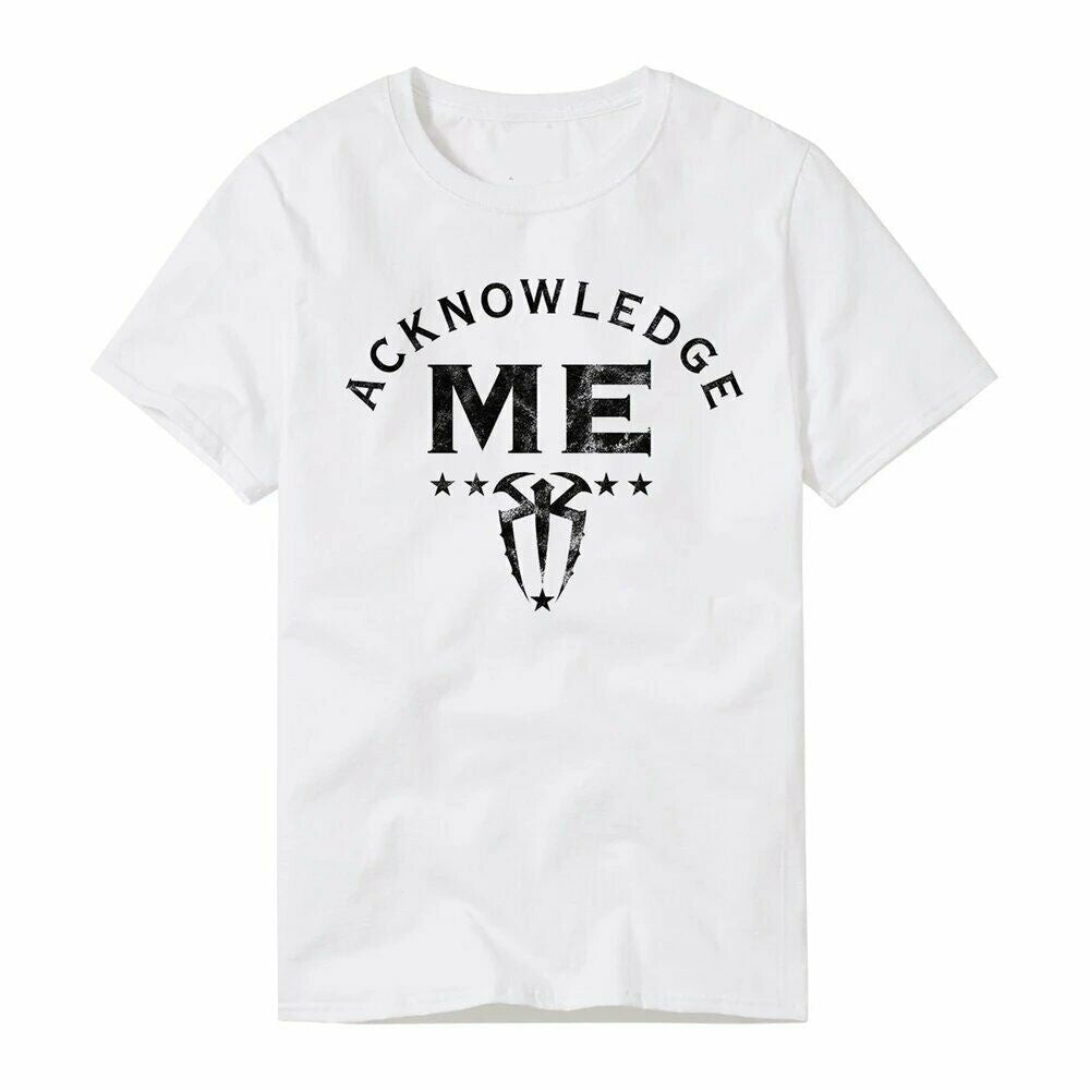 Men's Black Roman Reigns Acknowledge Me (T-Shirt)