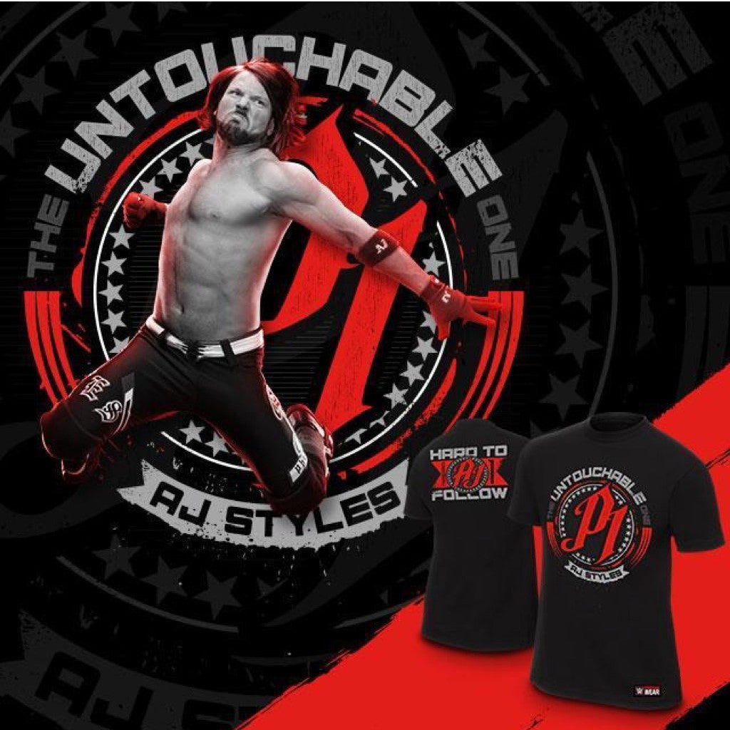 WWE AJ Styles Untouchable Authentic T-Shirt  (Black)