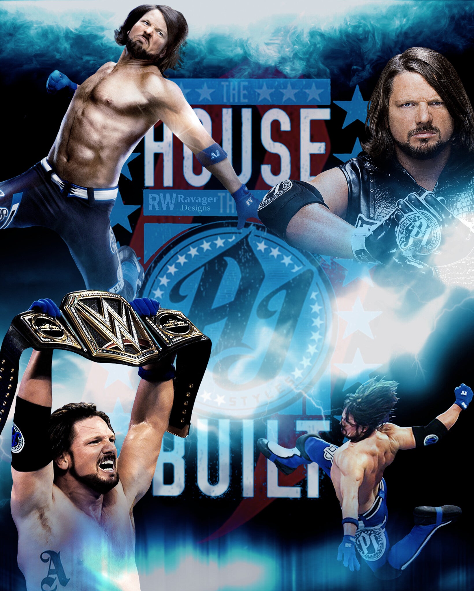 AJ Styles "The House that AJ Styles Built" T-Shirt (Black)