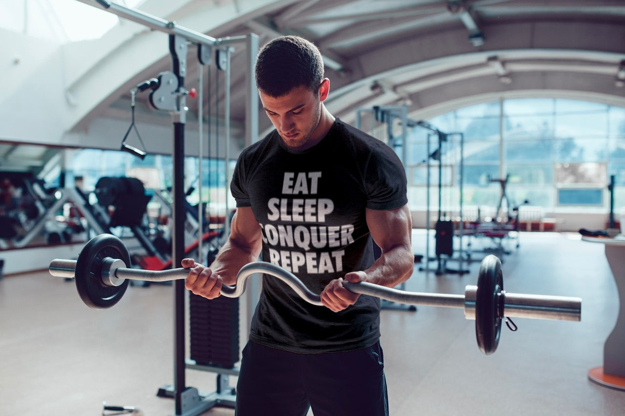 Brock Lesnar Eat Sleep Conquer Repeat Mens Black (T-shirt)