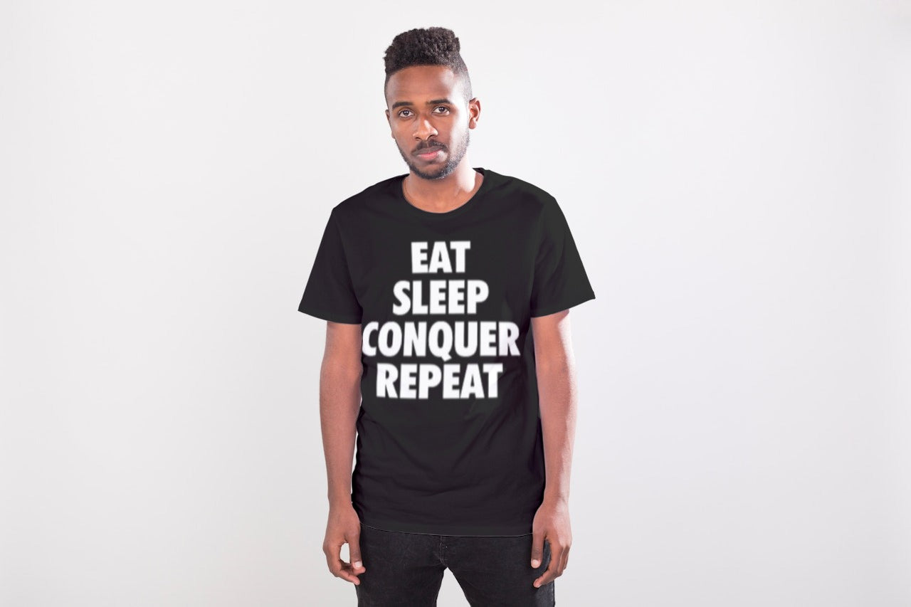 Brock Lesnar Eat Sleep Conquer Repeat Mens Black (T-shirt)