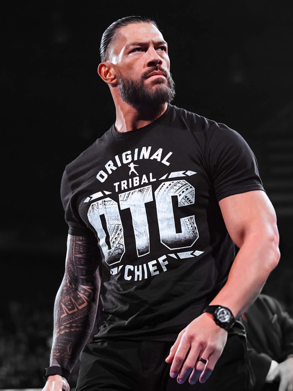 Men's Black Roman Reigns OTC 10-Star T-Shirt (2025)