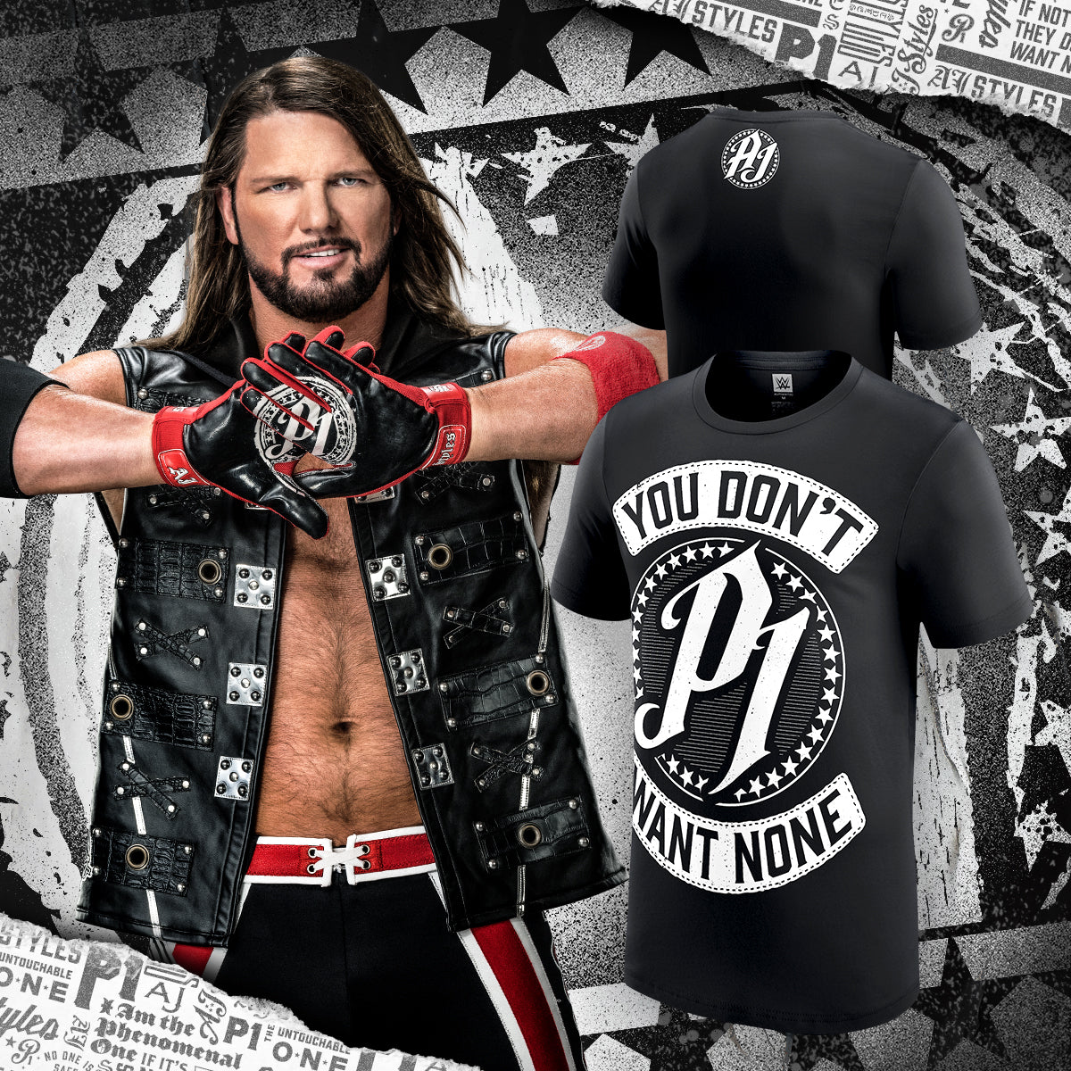 WWE AJ Styles You Don't Want None T-Shirt -( Black)