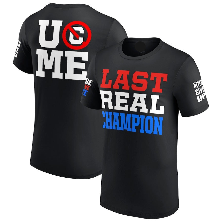 Men's Black John Cena Last Real Champion (T-Shirt)