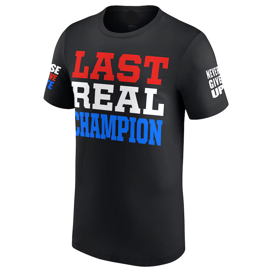 Men's Black John Cena Last Real Champion (T-Shirt)