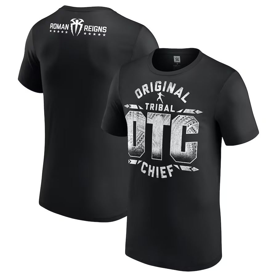 Men's Black Roman Reigns OTC 10-Star T-Shirt (2025)