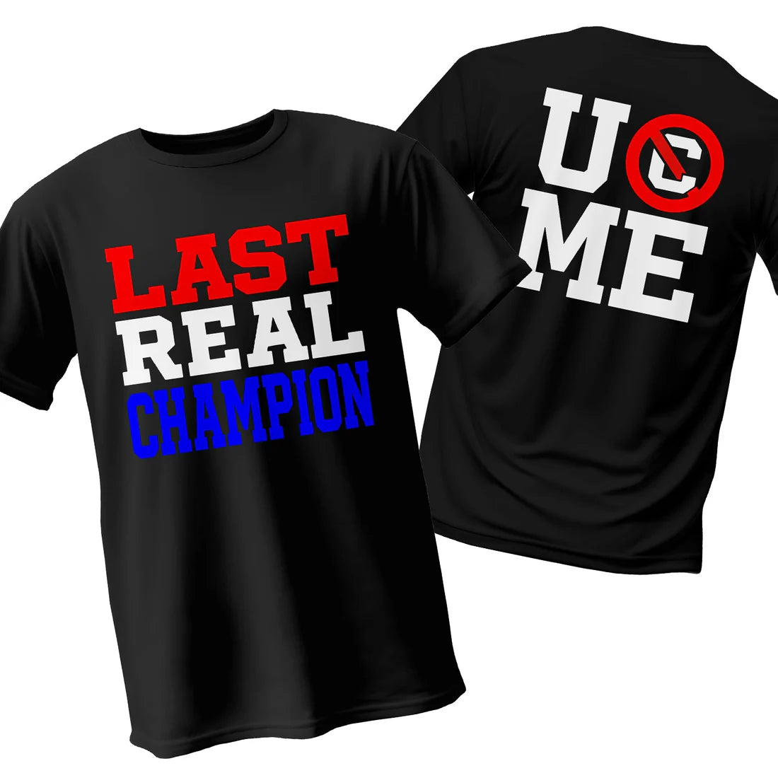 Men's Black John Cena Last Real Champion (T-Shirt)
