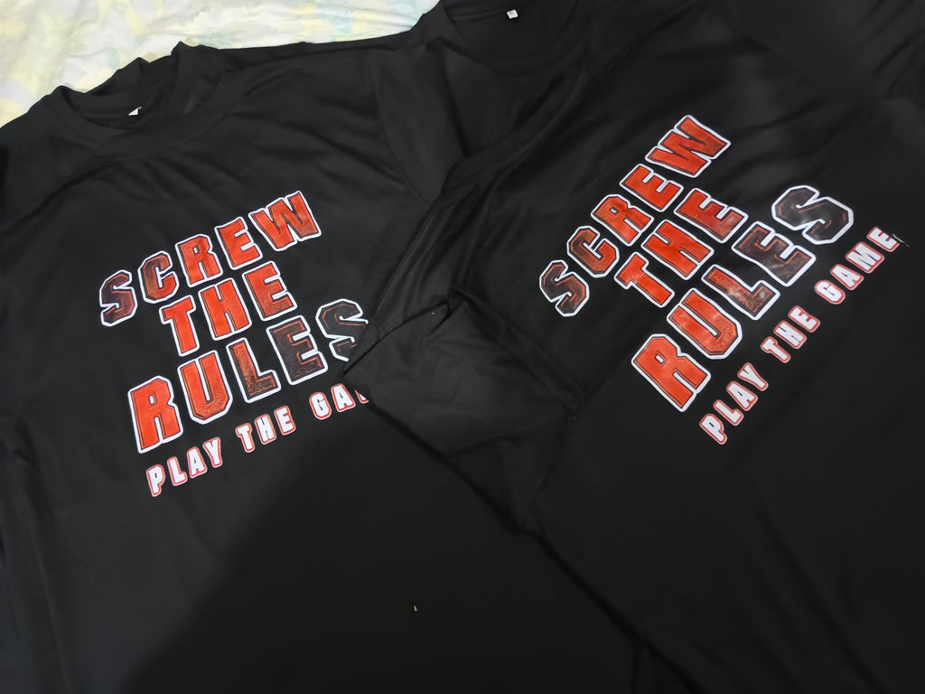 Triple H - Screw the Rules - Mens Retro WWE T-Shirt (Black)
