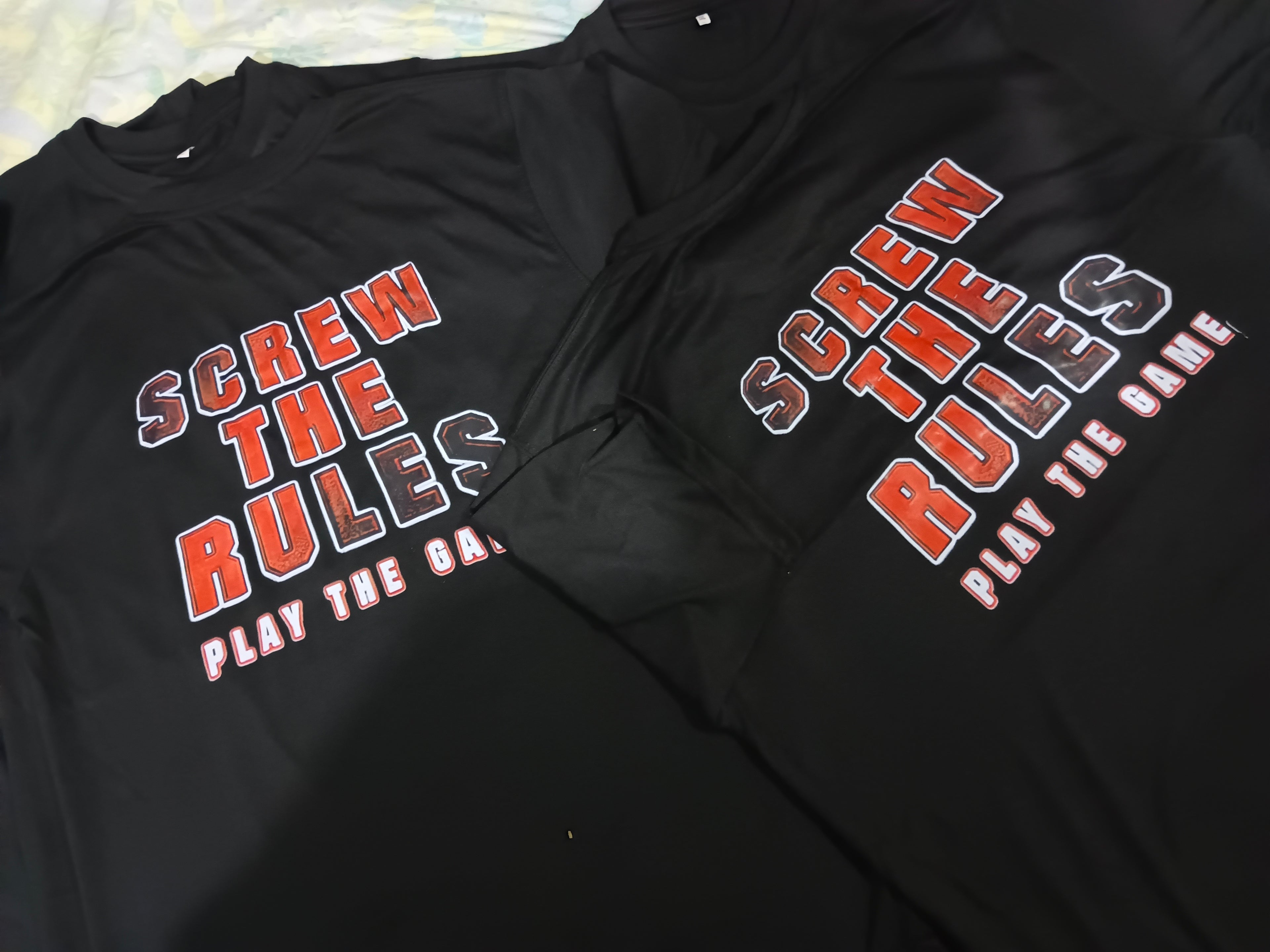 Triple H - Screw the Rules - Mens Retro WWE T-Shirt (Black)