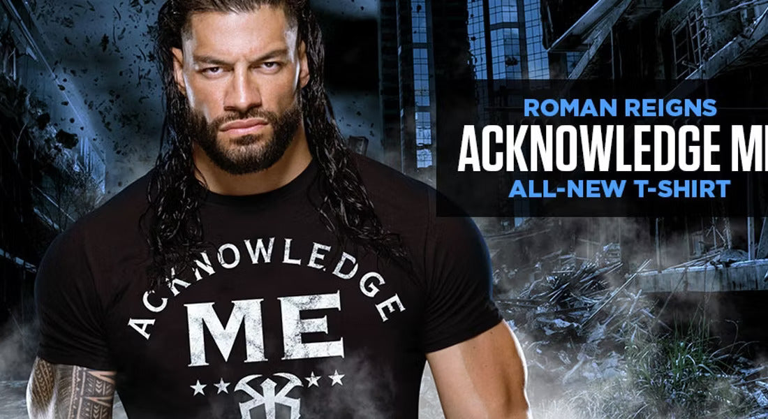 Men's Black Roman Reigns Acknowledge Me (T-Shirt)