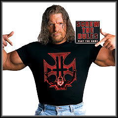 Triple H - Screw the Rules - Mens Retro WWE T-Shirt (Black)