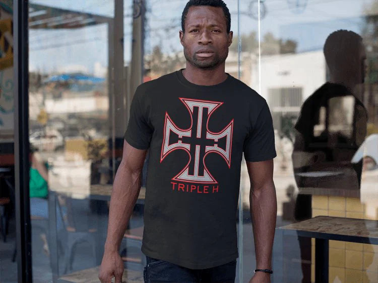 Triple H The Game Red Cross Logo Black T-shirt